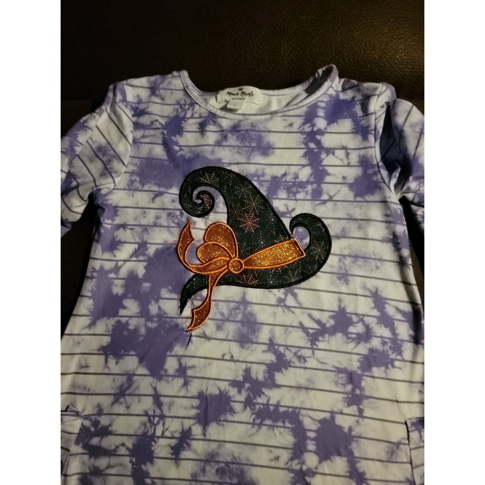 marie nicole clothing purple Halloween witch hat dress size large L 4 years - Picture 2 of 2